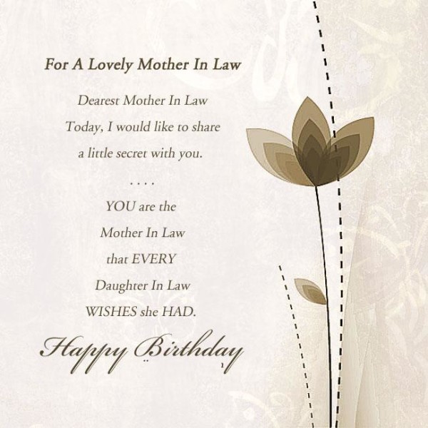 Happy Birthday A Lovely Mother In Law-wb2901