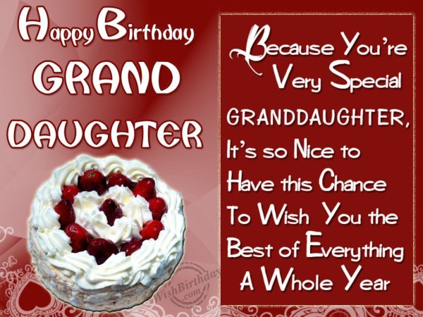 Best Wishes For Best Grand Daughter-wb1102
