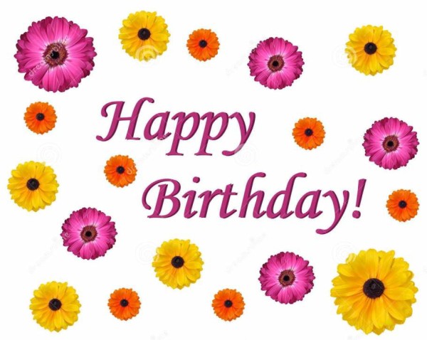 Birthday Wish With Beautiful Flower Design-wb3224