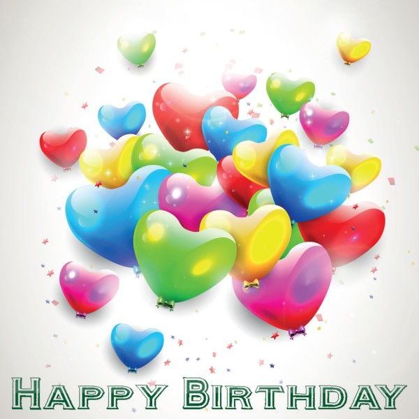 Birthday Wish With Heart Shape Balloons-wb2909