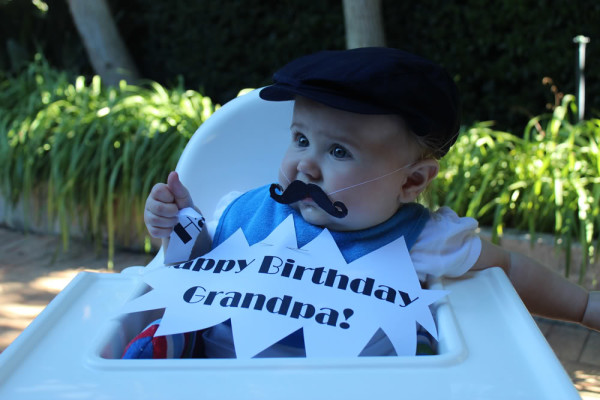 Cute Baby Wishing Granpa Happy Birthday-wb207