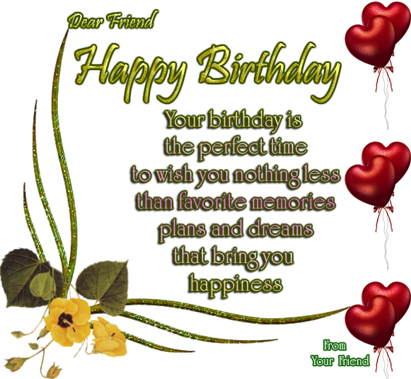 Dear Friend Happy Birthday -wb01008