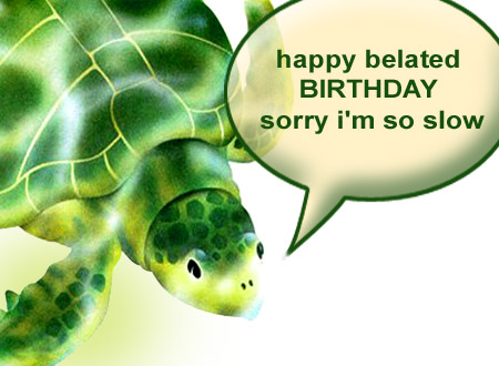 Happy Belated Birthday Sorry I Am So Slow-wb119