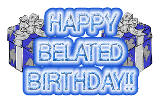 Happy Belated Birthday - Glitter