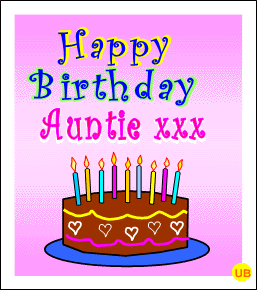 Happy Birthday Auntie With Birthday Cake-wb513
