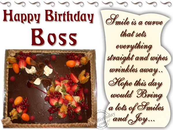Happy Birthday Boss With Cake-wb1111
