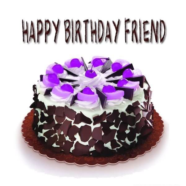 Happy Birthday Friend- Cake Image-wb01032
