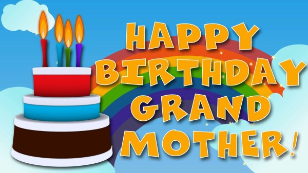 Happy Birthday Grand Mother With Birthday Cake-wb308