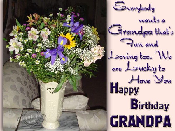 Birthday Wish For Grand  Paa With Beautiful Flower-wb216