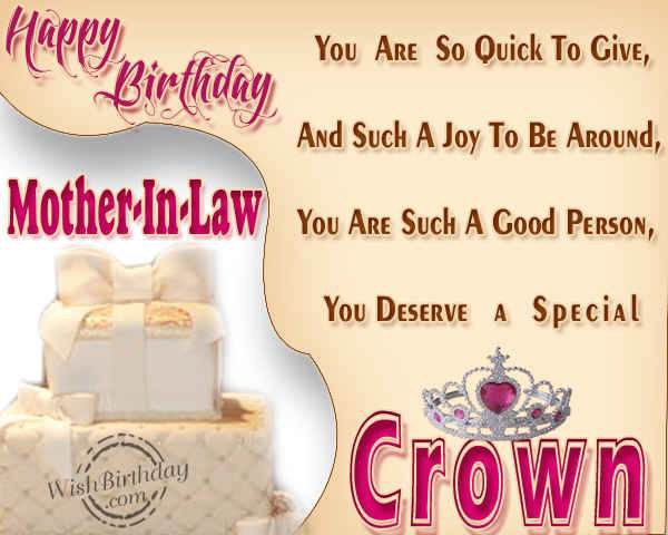 Happy Birthday Mother In Law-Crown Image-wb2915