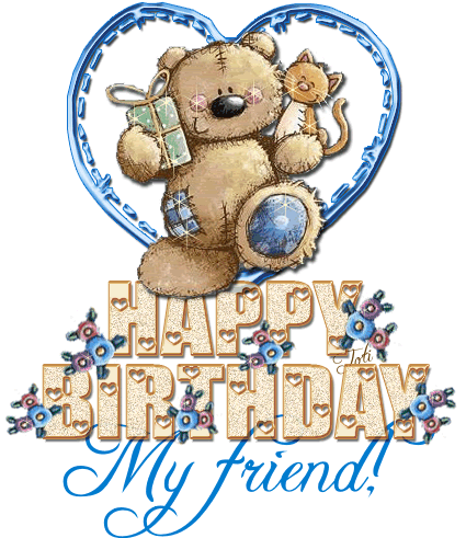 Happy Birthday My Friend With Cute Teddy-wb01052