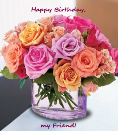 Happy Birthday My Friend With Flower