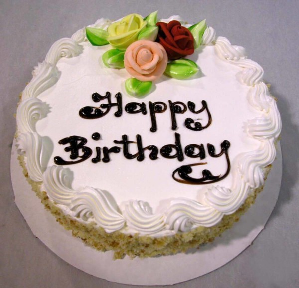 Happy Birthday White Birthday Cake-wb3017