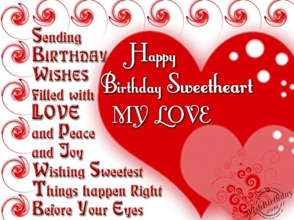 Happy Birthday Sweetheart My Love