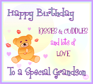 Happy Birthday To A Special Grand Son With Kisses And Cuddles-wb2422