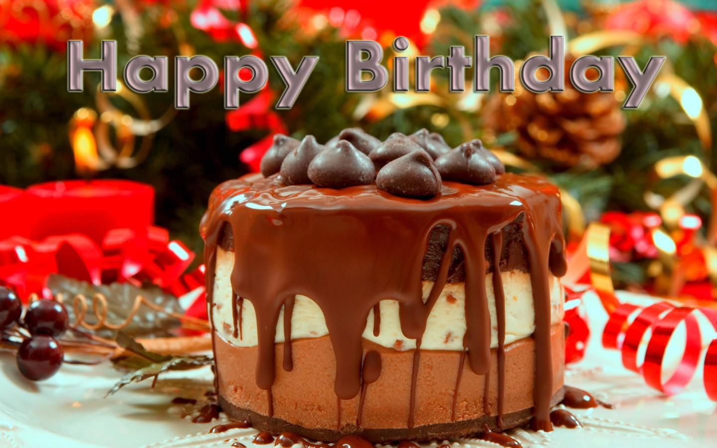 Happy Birthday Wish With Chocolate Cake