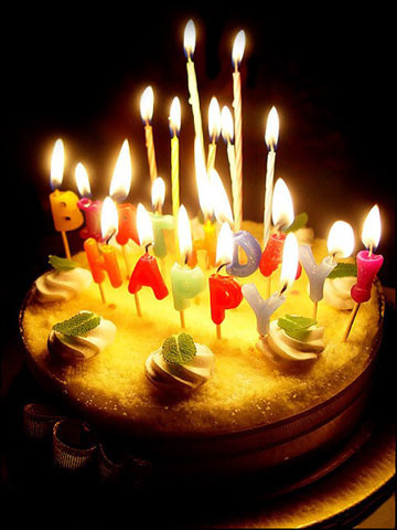Happy Birthday With Cake And Candle-wb3039