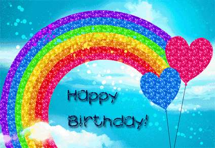 Happy Birthday With Rainbow Graphic-wb34063