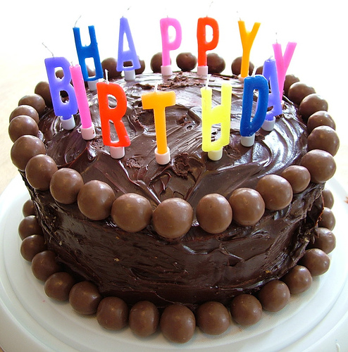 Happy Birthday With Tasty Chocolate Cake-wb3048