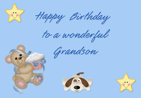 Happy Birthday Wonderful Grandson-wb2426