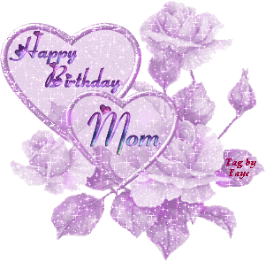 Happy Birthday Mom- Glittering Heart Image-wb2606