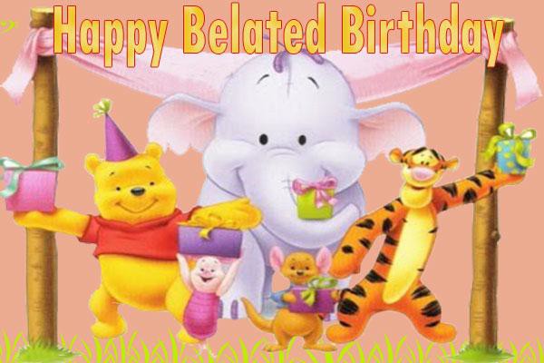 Pooh Wishing You Belated Birthday