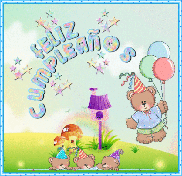 Feliz Cumpleanos With Cute Teddy Bear