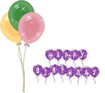 Happy Birthday-Glittering Balloon