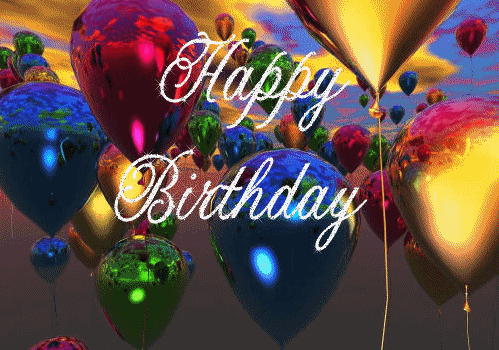 Happy Birthday-Glittering  Balloons