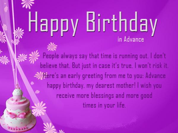 Happy Birthday To You In Advance
