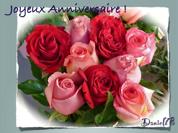 Joyeux Anniversaire With Beautiful Roses