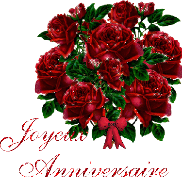 Joyeux Anniversaire With Bouquet Of Roses