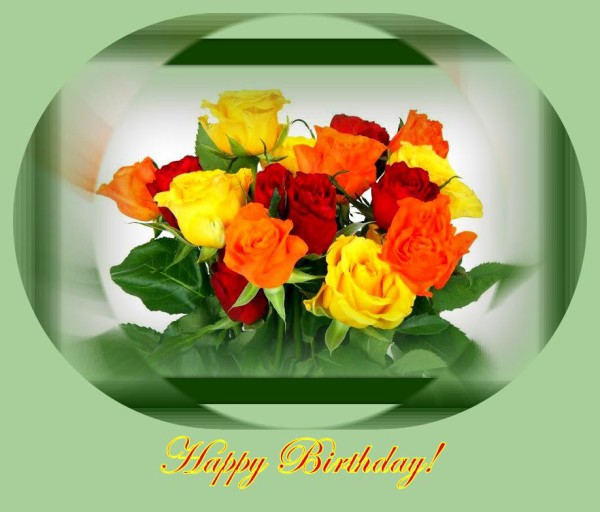 Birthday Wishes With Colorful Roses-wb55021