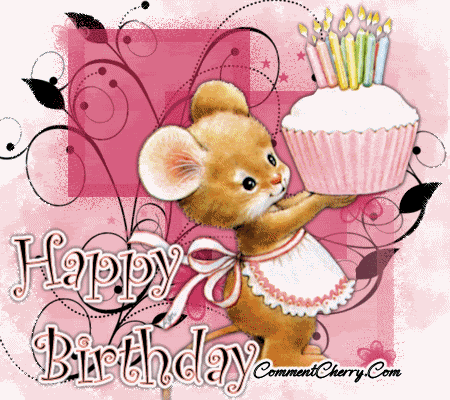 Cute Mouse Wishing You Happy Birthday-wg6407