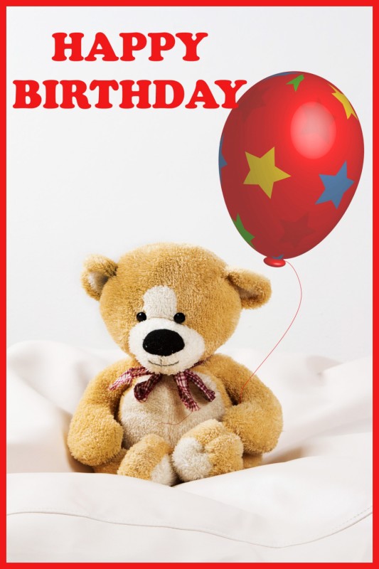 Cute Teddy Sending Birthday Wishes-wb7803