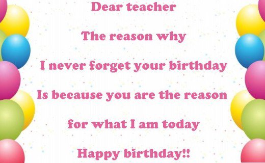Dear Teacher Happy Birthday -wb5