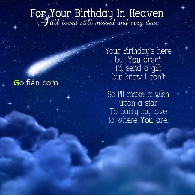 For Your Birthday In Heaven