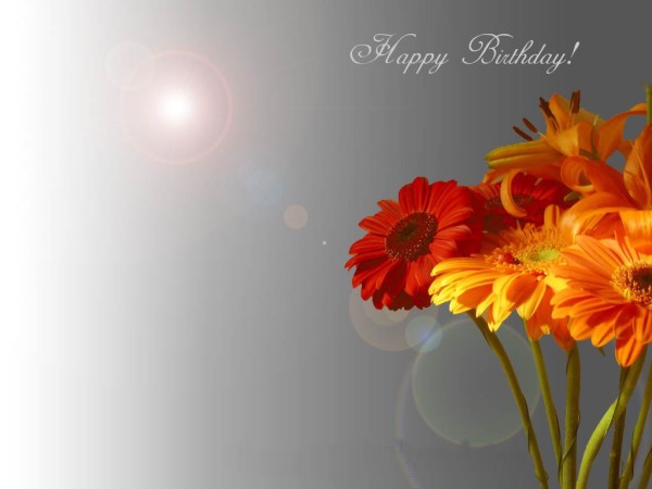 Happy Birthday With Flowers-wb02504