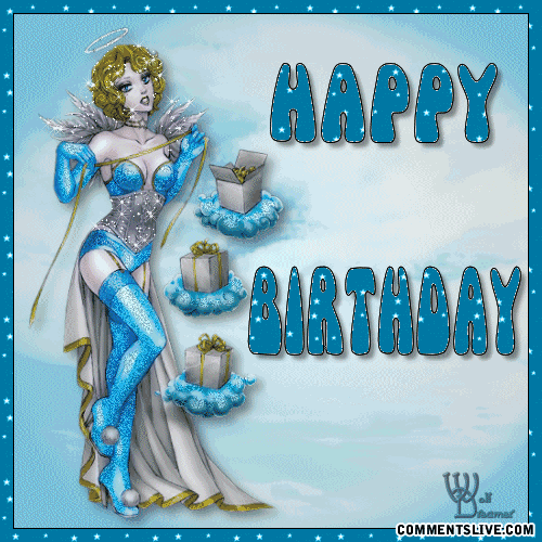 Happy Birthday - Blue Glitter-wb20