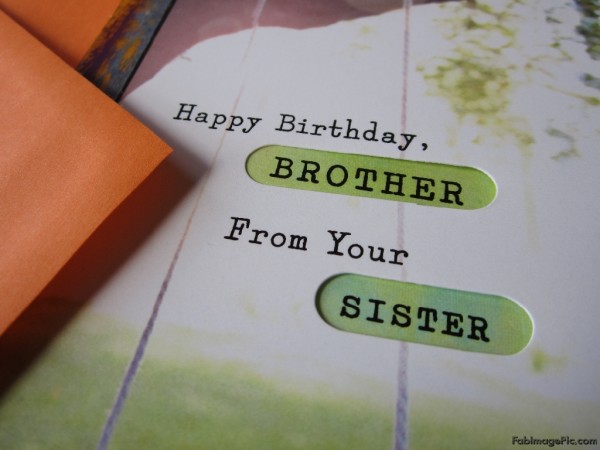 Happy Birthday Brother- From Your Sister-wb3005