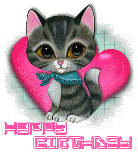 Happy Birthday - Cat Blinking Eyes-wb5712