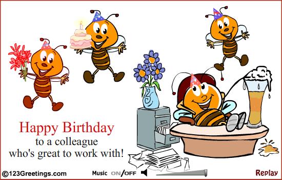 Happy Birthday Colleague - Image-wb3604