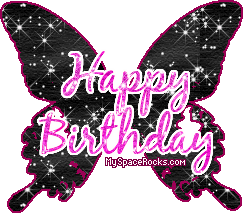 Happy Birthday Glittering Butterfly Image-wg6428