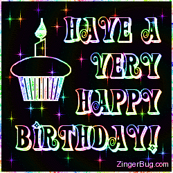 Happy Birthday Rainbow Stars Cup Cake-wg6433