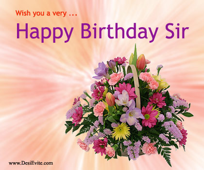 Happy Birthday Sir With Flower Bouquet-wb6107