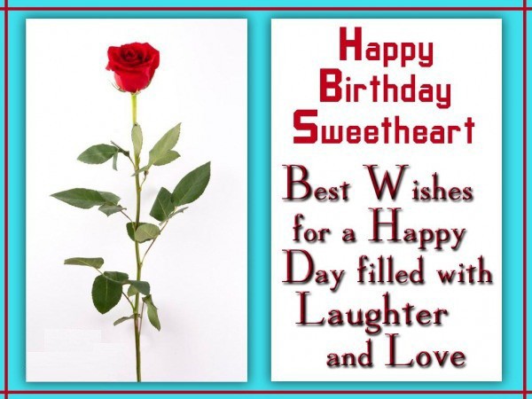 Happy Birthday Sweetheart Best Wishes For A Happy Day-wb023