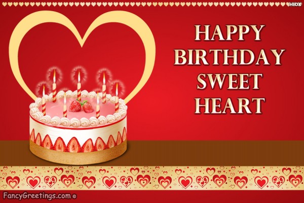 Happy Birthday Sweetheart - Cake Image-wb2101