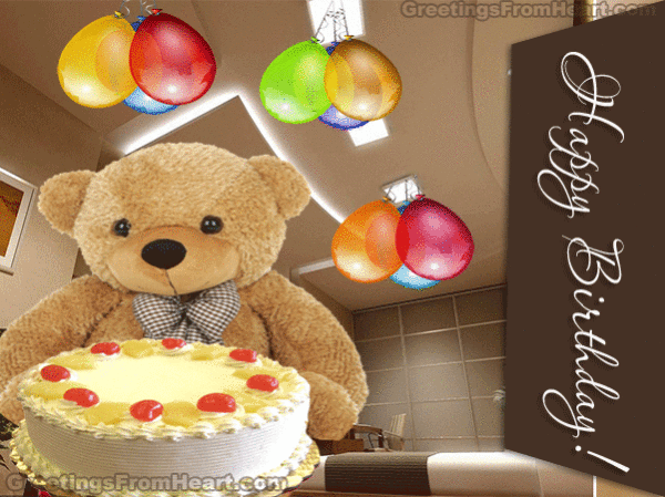 Happy Birthday - Teddy With Cake-wb0252