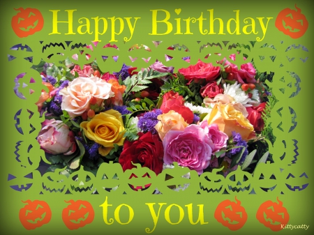 Happy Birthday To You With Flowers !-wb01606