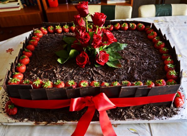 Happy Birthday With Big Chocolate Cake